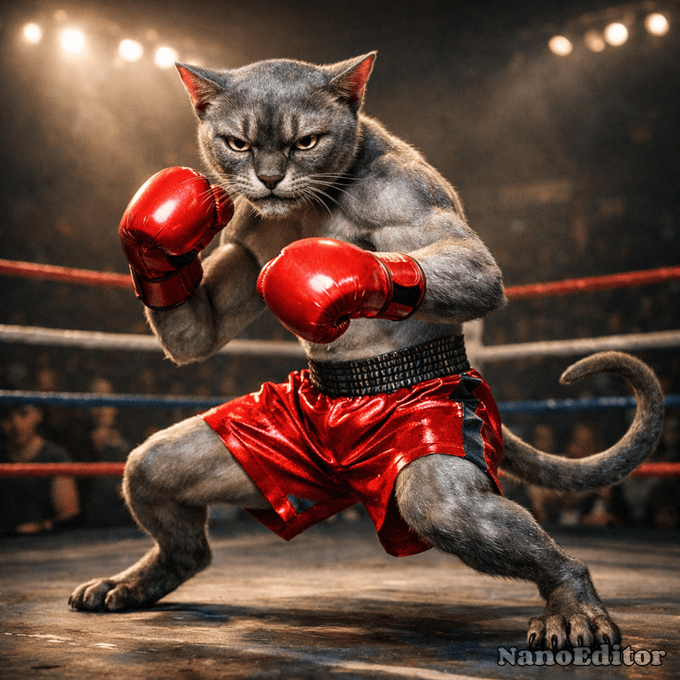 Create a hyper-realistic and detailed image of a boxing ring with a sparsely cro
